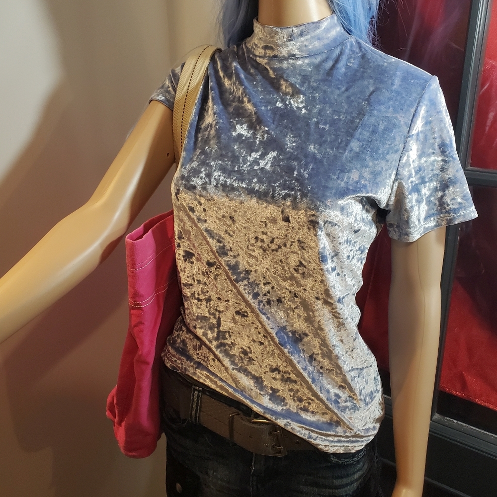 Vintage Icy Crushed Velvet Top
